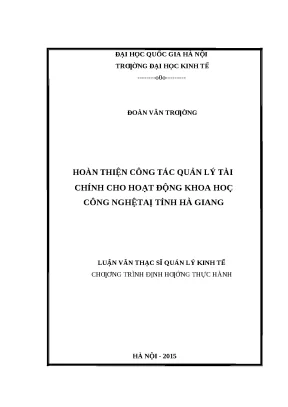 Cải thiện quản lý tài chính cho hoạt động khoa học công