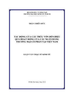 Luận văn: Tác động cấu trúc vốn đến hiệu quả NHTMCP VN