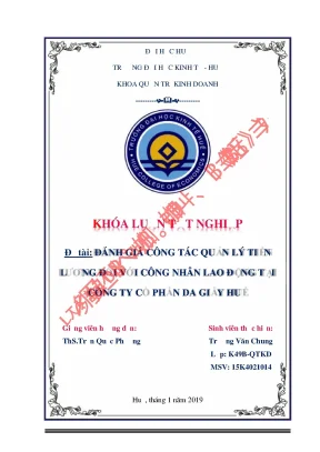 Khóa luận: Quản lý lương tại Công ty Da Giầy Huế