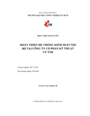 Cải tiến hệ thống kiểm soát nội bộ tại Công ty Cổ phần