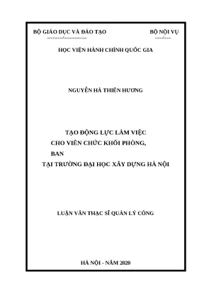 Tạo Động Lực Làm Việc Cho Viên Chức Tại Trường Đại Học