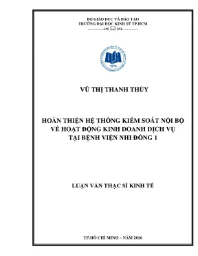 Cải tiến hệ thống kiểm soát nội bộ tại Bệnh viện Nhi Đồng 1