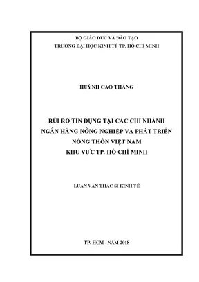 Nghiên cứu rủi ro tín dụng tại ngân hàng Agribank TP. Hồ