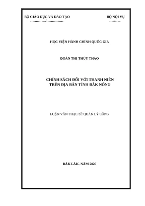 Chính Sách Hỗ Trợ Thanh Niên Tại Tỉnh Đắk Nông