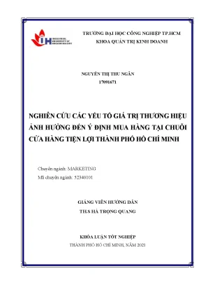 Yếu Tố Giá Trị Thương Hiệu Ảnh Hưởng Đến Ý Định Mua Hàng