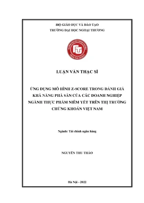 Đánh Giá Khả Năng Phá Sản Doanh Nghiệp Thực Phẩm Qua Mô