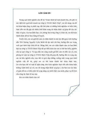 Hoàn thiện kế toán doanh thu và chi phí tại công ty TNHH