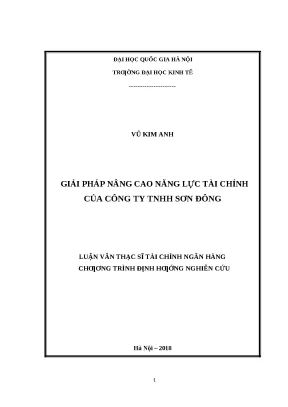 Giải pháp nâng cao năng lực tài chính cho Công ty TNHH