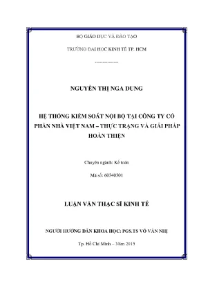 Hệ thống kiểm soát nội bộ tại Công ty Cổ phần Nhà Việt Nam