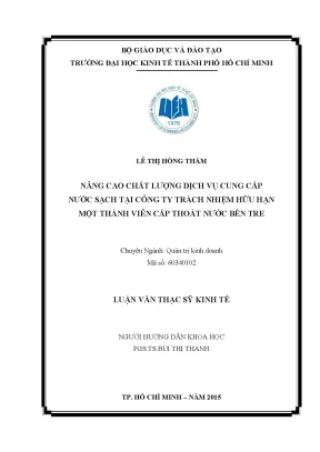 Nâng cao chất lượng dịch vụ cung cấp nước sạch tại Bến Tre