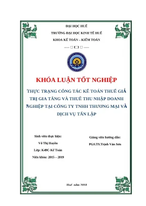 Phân Tích Công Tác Kế Toán Thuế GTGT và TNDN Tại Công Ty
