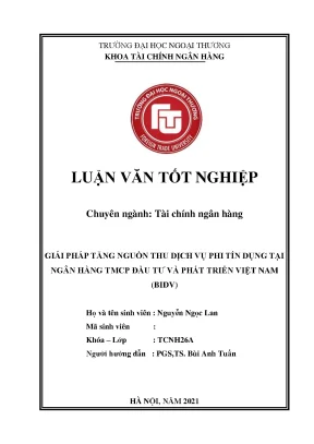 Giải pháp tăng nguồn thu dịch vụ phi tín dụng tại BIDV