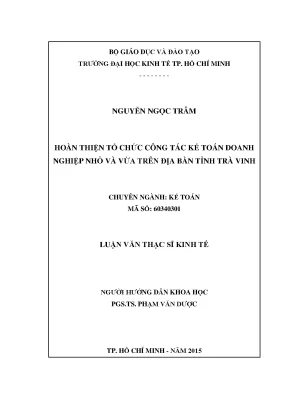Hoàn thiện công tác kế toán cho doanh nghiệp nhỏ và vừa