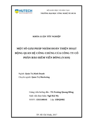 Giải pháp hoàn thiện hoạt động PR tại Công ty Bảo hiểm