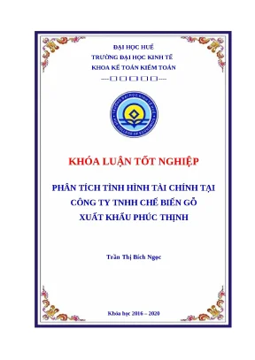 Khóa luận: Phân tích tài chính công ty gỗ Phúc Thịnh