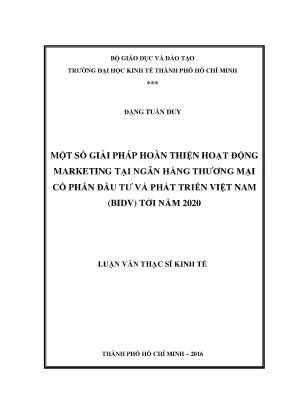 Giải pháp hoàn thiện marketing tại BIDV: Nghiên cứu thạc sĩ