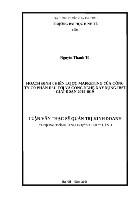 Chiến Lược Marketing Của Công Ty IBST Giai Đoạn 2014-2019