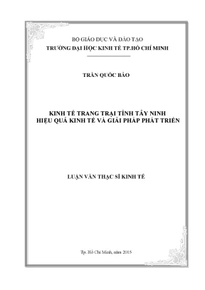 Nâng cao hiệu quả kinh tế trang trại tại Tây Ninh: Giải