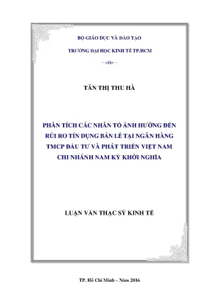Phân Tích Rủi Ro Tín Dụng Bán Lẻ Tại Ngân Hàng BIDV Chi 