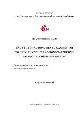 Yếu Tố Ảnh Hưởng Đến Gắn Kết Tổ Chức Của Nhân Viên Tại