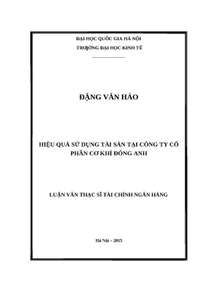 Nâng cao hiệu quả sử dụng tài sản tại Công ty Cổ phần Cơ