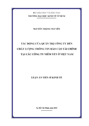 Tác động của quản trị công ty đến chất lượng thông tin
