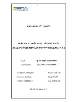 Phân Tích Chiến Lược Sản Phẩm Công Ty ACI