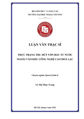 Thu hút FDI KCNC Hòa Lạc: Thực trạng & Giải pháp (2022)