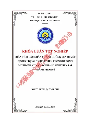 Phân Tích Nhân Tố Ảnh Hưởng Đến Quyết Định Sử Dụng Dịch