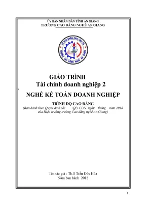 Giáo Trình Tài Chính Doanh Nghiệp 2 Dành Cho Nghề Kế 