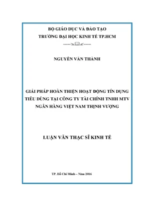 Giải pháp nâng cao hoạt động tín dụng tiêu dùng tại ngân