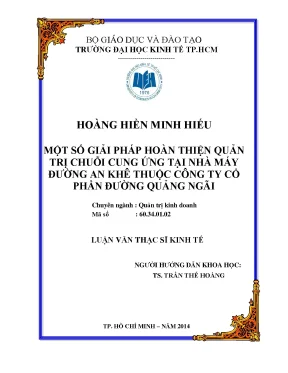 Giải pháp Quản trị Chuỗi cung ứng Nhà máy đường An Khê