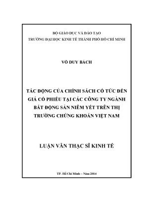 Tác động của chính sách cổ tức đến giá cổ phiếu ngành