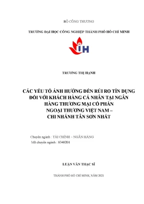 Yếu Tố Ảnh Hưởng Đến Rủi Ro Tín Dụng Khách Hàng Cá Nhân