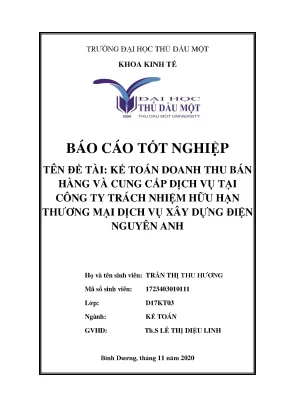 Mẫu Khóa luận Kế toán Doanh thu Bán hàng (Tham khảo)