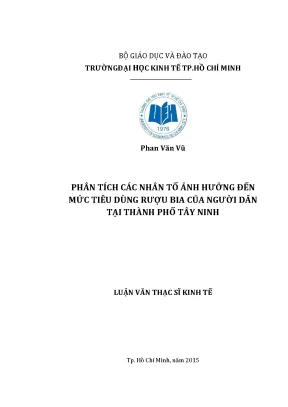 Phân Tích Các Nhân Tố Ảnh Hưởng Đến Tiêu Dùng Rượu Bia
