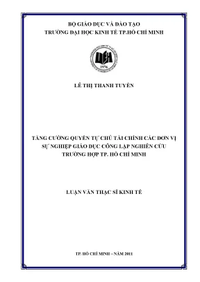 Tăng Cường Quyền Tự Chủ Tài Chính Trong Giáo Dục Công