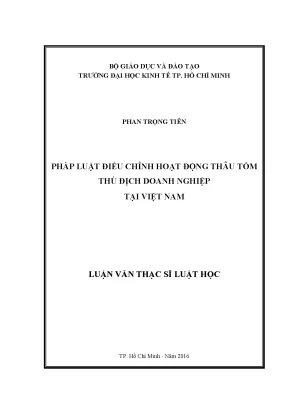 Nghiên cứu pháp luật về thâu tóm thù địch doanh nghiệp