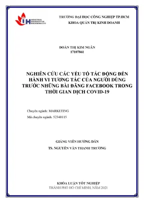 Yếu Tố Tác Động Đến Hành Vi Tương Tác Trên Facebook