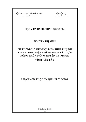 Vai trò của Hội Liên hiệp Phụ nữ trong xây dựng nông