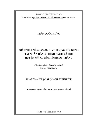 Giải Pháp Nâng Cao Chất Lượng Tín Dụng Tại Ngân Hàng