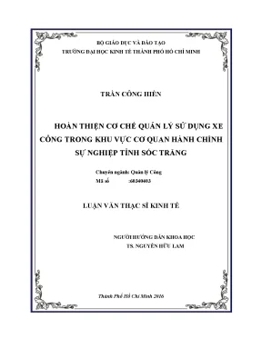Nâng cao hiệu quả quản lý xe công tại tỉnh Sóc Trăng