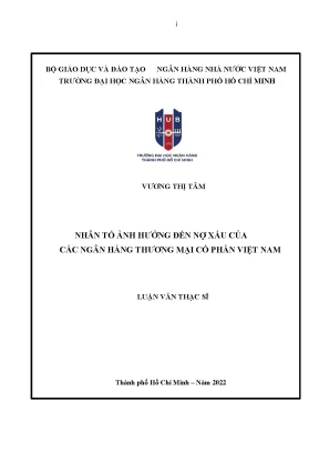 Các nhân tố ảnh hưởng đến nợ xấu ngân hàng Việt Nam