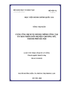 Cung ứng dịch vụ hành chính công tại UBND huyện Chương
