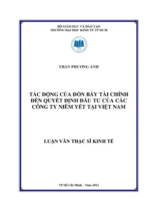 Luận văn: Đòn bẩy tài chính & đầu tư công ty niêm yết