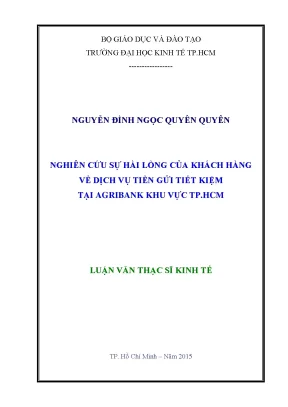 Nghiên cứu sự hài lòng của khách hàng về dịch vụ tiết