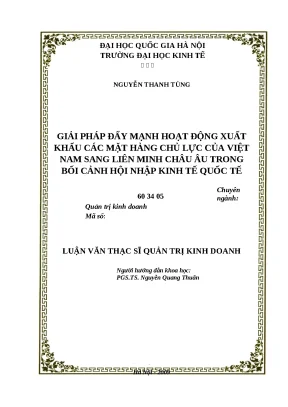 Giải pháp xuất khẩu hàng hóa chủ lực của Việt Nam sang