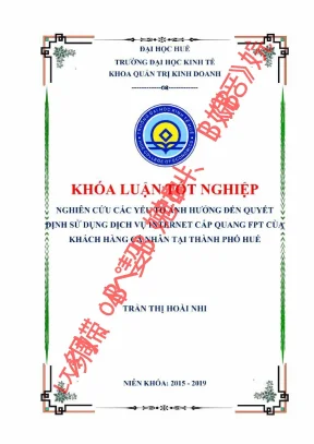 Nghiên cứu yếu tố ảnh hưởng đến quyết định sử dụng dịch