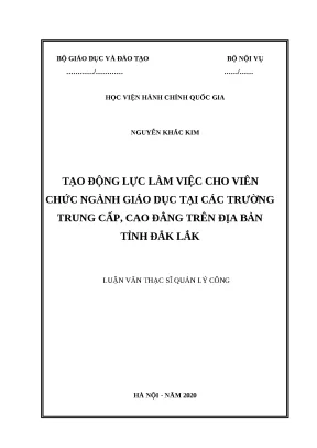 Tạo Động Lực Làm Việc Cho Viên Chức Ngành Giáo Dục Tại