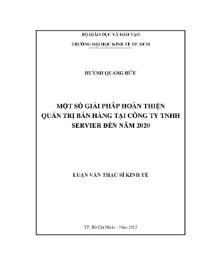 Luận văn UEH: Hoàn thiện quản trị bán hàng tại Servier
